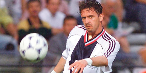 Pedrag Mijatovic playing for Yugoslavia