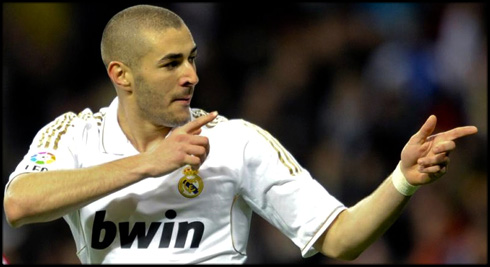 Karim Benzema goal celebration, in Real Madrid 2012-2013