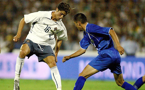 Cristiano Ronaldo debut for Portugal against Kazakhstan, in 2003
