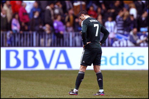 Cristiano Ronaldo disappointed and sad, after a Real Madrid loss in La Liga, in 2012-2013