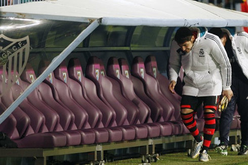 Iker Casillas heading over to Real Madrid bench, in the game against Malaga, for La Liga 2012-2013