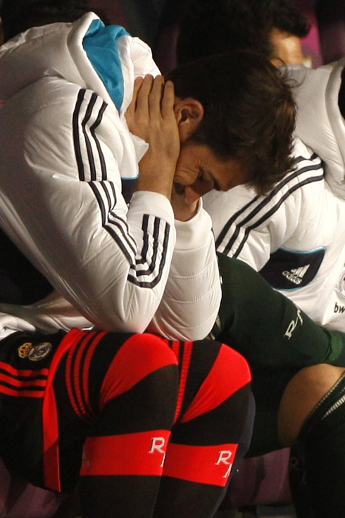 Iker Casillas on Real Madrid bench, in the game against Malaga for La Liga, in 2012-2013
