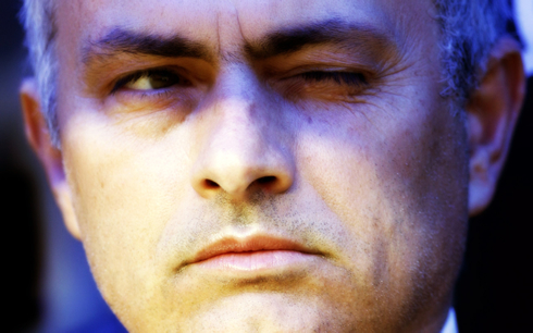 José Mourinho winking one eye and throwing the killer look, in 2012-2013