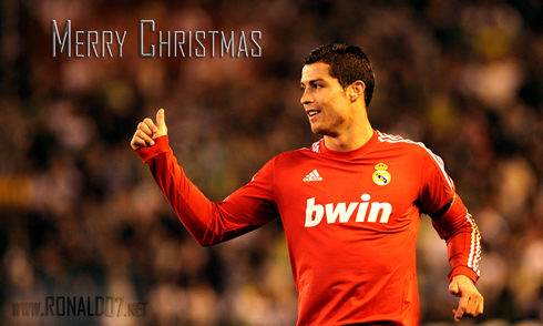Cristiano Ronaldo wishing a happy merry Christmas in 2012