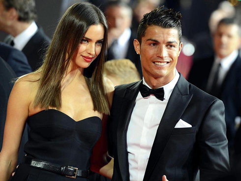 Cristiano Ronaldo and girlfriend Irina Shayk, posing for photos at the FIFA Balon d'Or 2012 red carpet