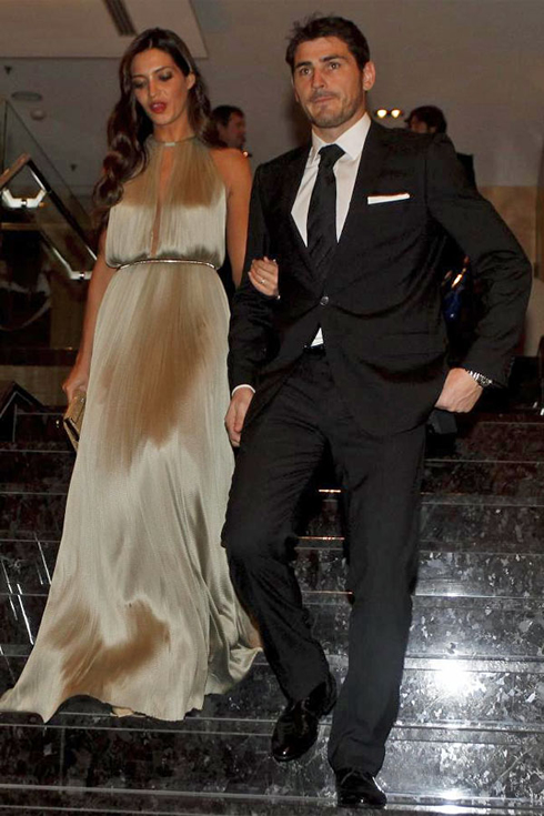 Iker Casillas and Sara Carbonero, walking over at the FIFA Balon d'Or 2012 ceremony