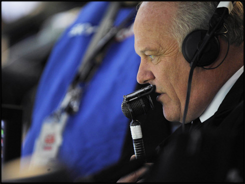 Andy Gray, football pundit commentating a Manchester United game