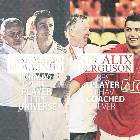 Cristiano and José Mourinho vs Sir Alex Ferguson and Cristiano Ronaldo, in a Real Madrid vs Man Utd battle in 2013