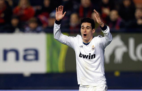 José Callejon disbelief reaction, in a game for Real Madrid in 2013