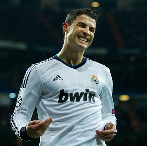 Cristiano Ronaldo funny and comic face, in Real Madrid 2013