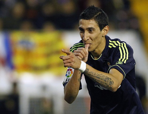 Angel Di María baby thumb goal celebration, in Real Madrid 2013