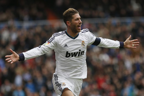 Sergio Ramos playing for Real Madrid in 2013