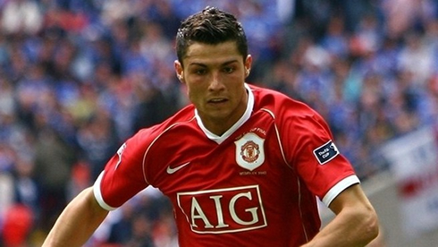 Cristiano Ronaldo in action for Manchester United, in 2009