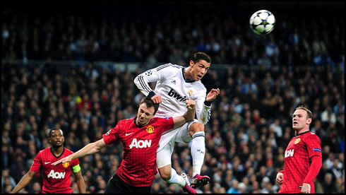 Cristiano Ronaldo in action in Real Madrid 1-1 Manchester United, in Champions League 2013