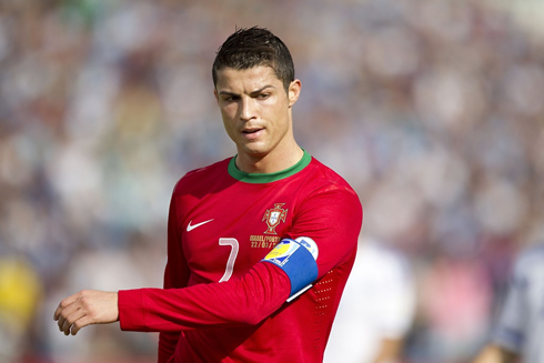 Cristiano Ronaldo playing for Portugal, in 2013