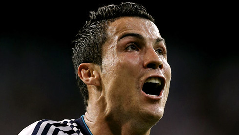 Cristiano Ronaldo belief and astonished face, in Real Madrid 2013 Champions League campaign