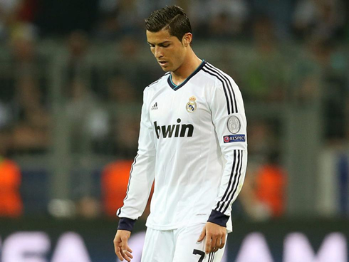 Cristiano Ronaldo putting his head down, after a Real Madrid defeat by 4-1 against Borussia Dortmund