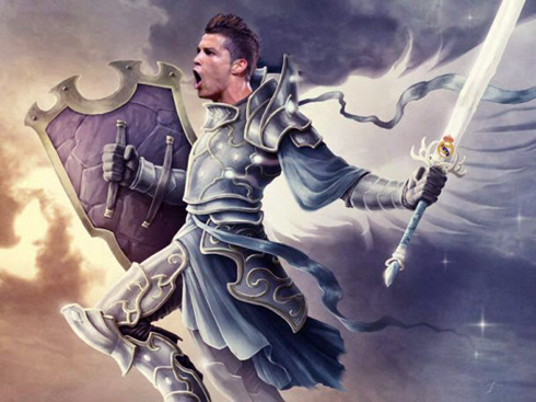 Cristiano Ronaldo, a warrior angel from heaven, defending Real Madrid, wallpaper 2013
