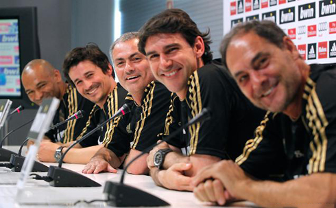 José Mourinho and his coaching staff in Real Madrid