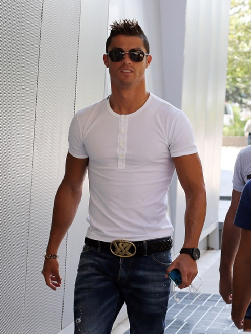 Cristiano Ronaldo on a tight white shirt