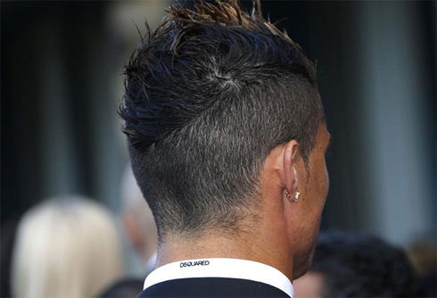 Cristiano Ronaldo new haircut and hairstyle view from the back, in 2013-2014