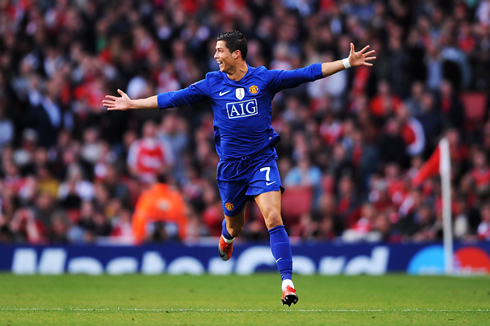 Cristiano Ronaldo goal celebration at Manchester United