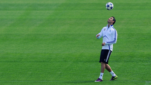 Cristiano Ronaldo training in Real Madrid