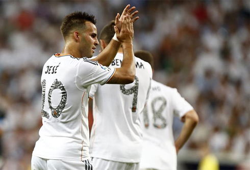 Jesé Rodríguez playing for Real Madrid, in the Santiago Bernabéu trophy game in 2013
