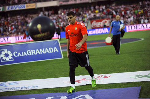 Iker Casillas looking angry and upset, after knowing he was going to Real Madrid bench, in La Liga 2013-2014