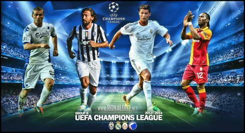 UEFA Champions League wallpaper 2013-2014, featuring Real Madrid, Juventus, Galatasaray and Copenhagen