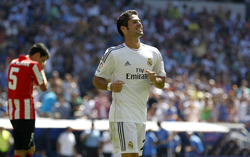 Isco wearing the new Real Madrid jersey 2013-2014