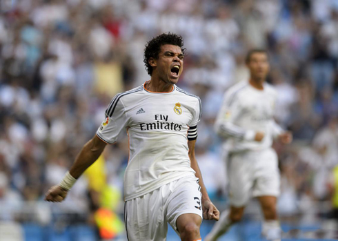 Pepe with hair, in Real Madrid 2013-2014