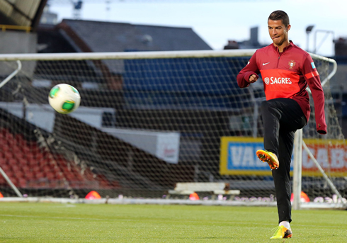 Cristiano Ronaldo training with Portugal