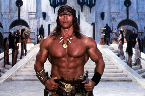 Arnold Schwarzenegger body and physique in Conan the Barbarian