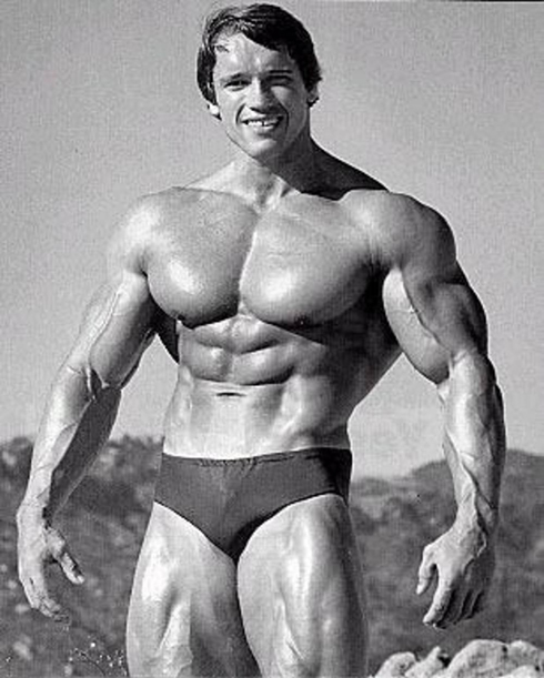 Arnold Schwarzenegger six pack abs as Mr Olympia