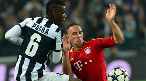 Paul Pogba vs Franck Ribery, in Juventus vs Bayern Munich