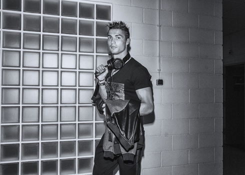 Cristiano Ronaldo professional black and white photo in a Nike campaign