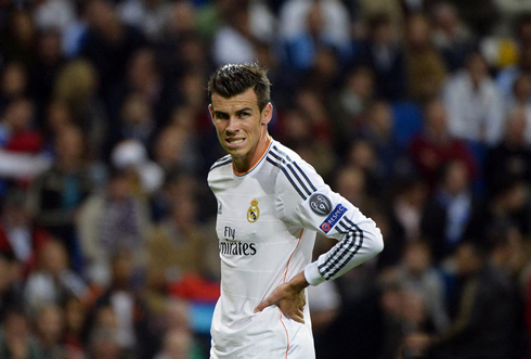 Gareth Bale showing a face full of pain, in Real Madrid 2013-2014