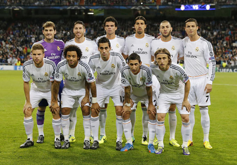 Real Madrid line-up vs Juventus, for the UEFA Champions League 2013-2014