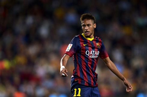 Neymar playing for Barcelona in 2013-2014