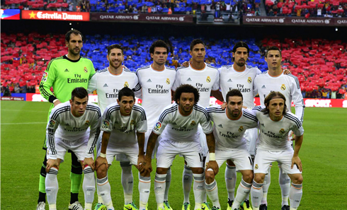Real Madrid line-up vs Barcelona, at the Camp Nou