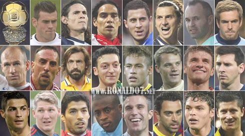 The 23 candidates for the FIFA Ballon d'Or 2013