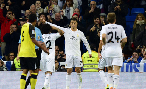 Cristiano Ronaldo doing a Nazi salutation in Real Madrid 2013-2014