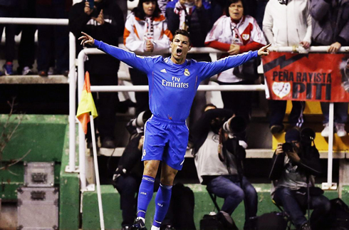 Cristiano Ronaldo bird celebration, after scoring for Real Madrid in the Spanish League