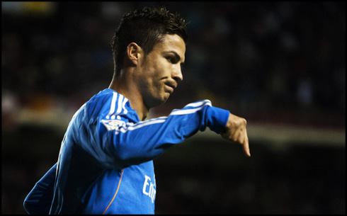 Cristiano Ronaldo celebrating like a boss at the Vallecas stadium