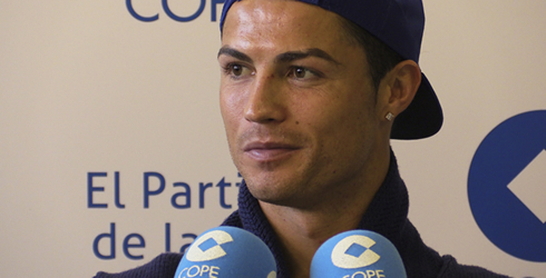 Cristiano Ronaldo at the Radio Cope studios, in 2013