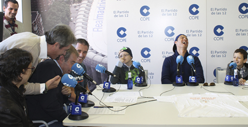 Cristiano Ronaldo laughing out loud, during an interview to a Spanish radio