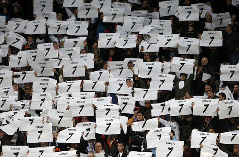 Real Madrid fans showing their support during Cristiano Ronaldo injury
