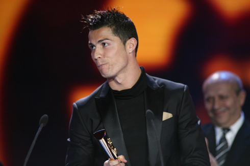 Cristiano Ronaldo thinking about what to say during his speech