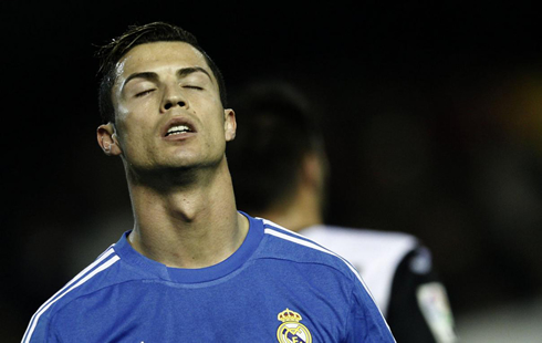Cristiano Ronaldo closing his eyes